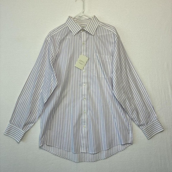Enro Other - Enro white and purple striped long sleeve dress shirt NWT size 16 1/2 33-35